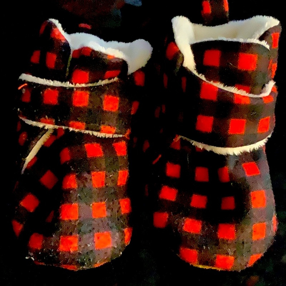 Buffalo Check Baby Slippers 0-3 months